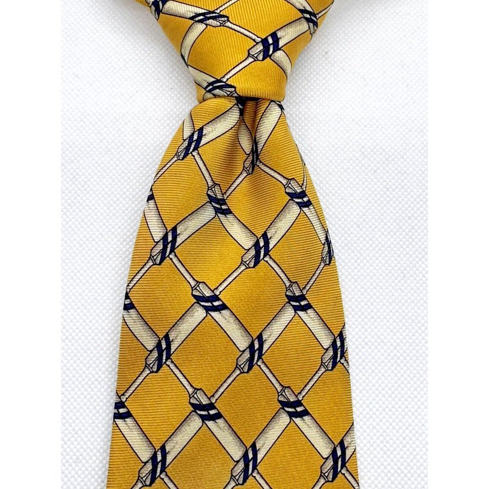 Polo VTG Silk Necktie Men Yellow "Cricket" 4"W x 60"L Old $.‎